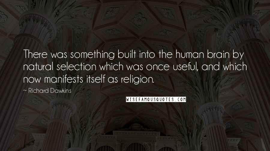 Richard Dawkins Quotes: There was something built into the human brain by natural selection which was once useful, and which now manifests itself as religion.