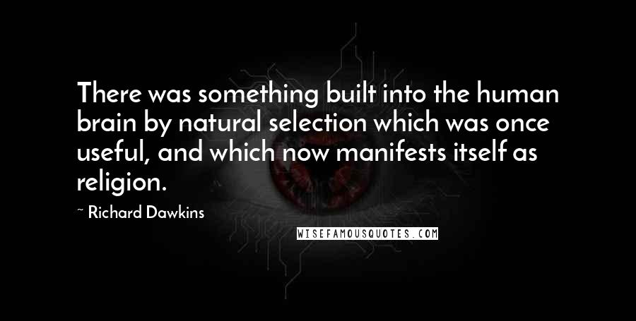 Richard Dawkins Quotes: There was something built into the human brain by natural selection which was once useful, and which now manifests itself as religion.