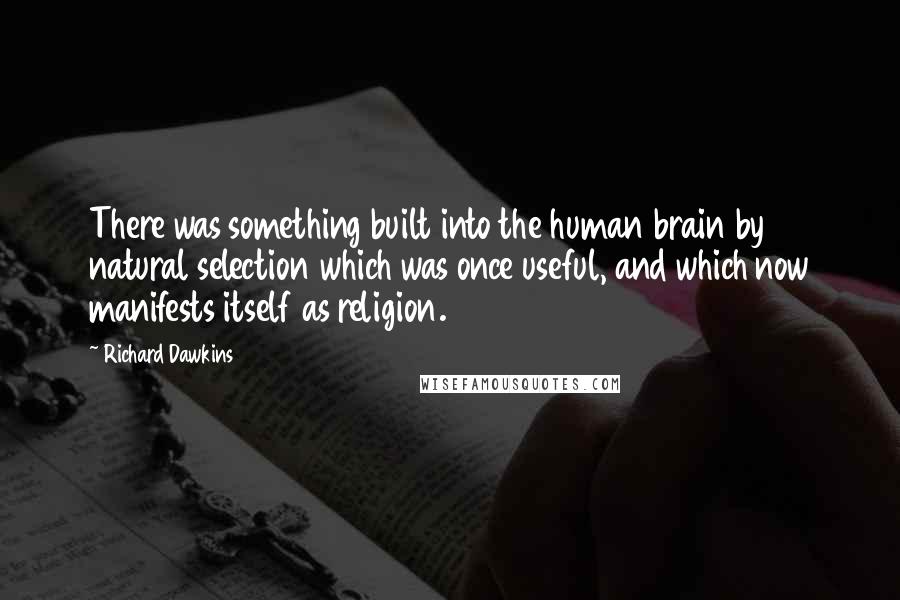 Richard Dawkins Quotes: There was something built into the human brain by natural selection which was once useful, and which now manifests itself as religion.