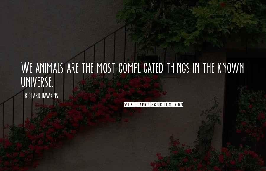 Richard Dawkins Quotes: We animals are the most complicated things in the known universe.