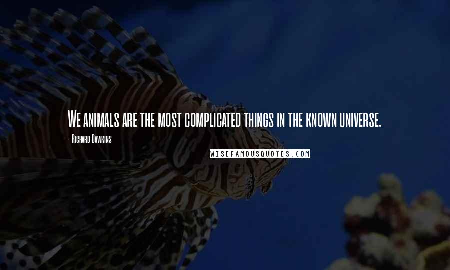 Richard Dawkins Quotes: We animals are the most complicated things in the known universe.