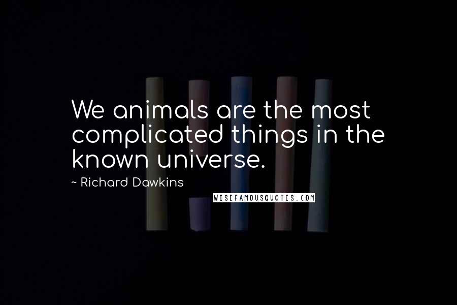 Richard Dawkins Quotes: We animals are the most complicated things in the known universe.