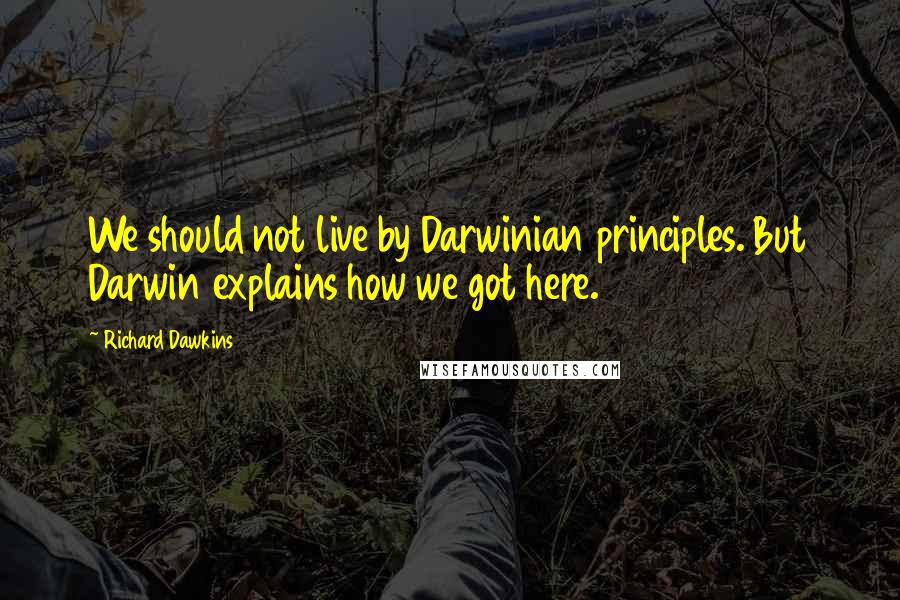 Richard Dawkins Quotes: We should not live by Darwinian principles. But Darwin explains how we got here.