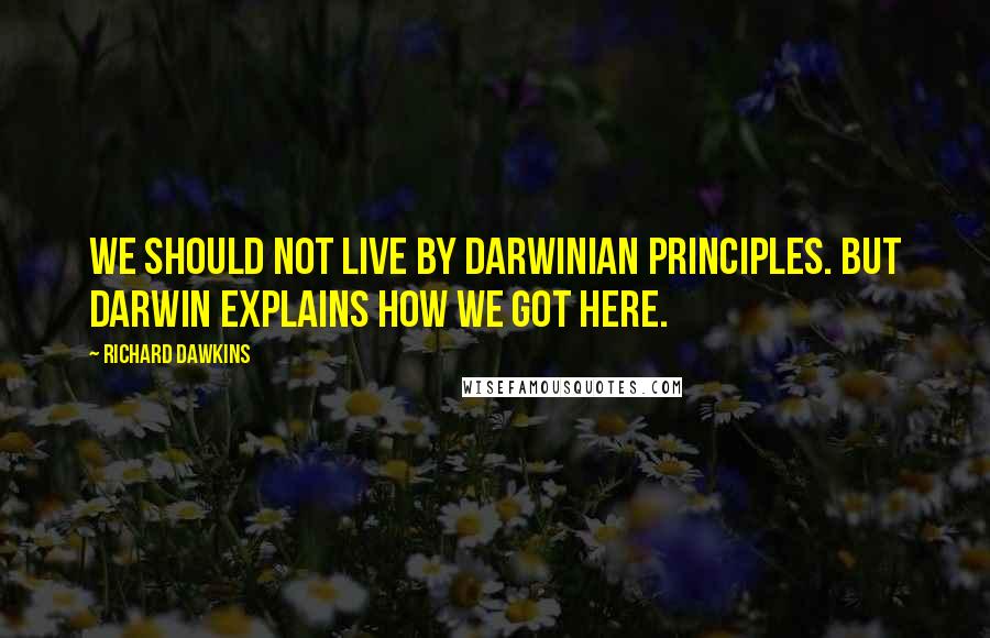 Richard Dawkins Quotes: We should not live by Darwinian principles. But Darwin explains how we got here.