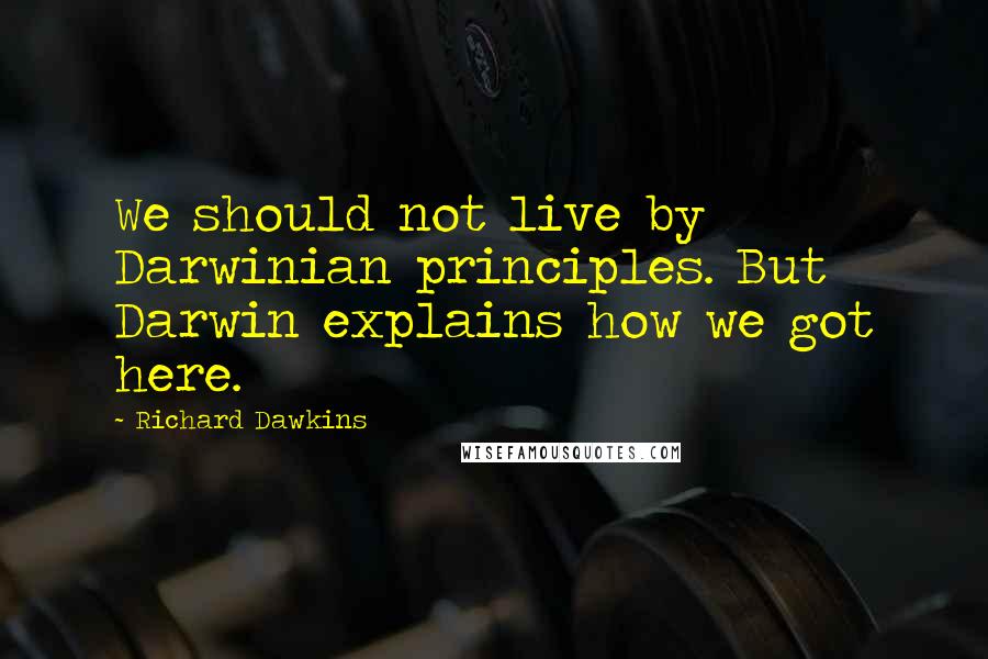 Richard Dawkins Quotes: We should not live by Darwinian principles. But Darwin explains how we got here.