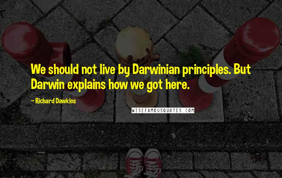 Richard Dawkins Quotes: We should not live by Darwinian principles. But Darwin explains how we got here.