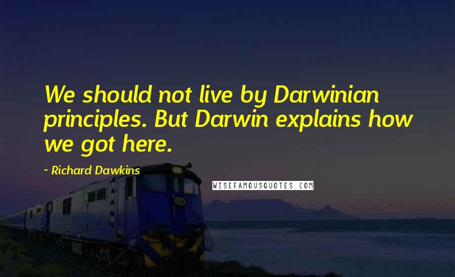 Richard Dawkins Quotes: We should not live by Darwinian principles. But Darwin explains how we got here.