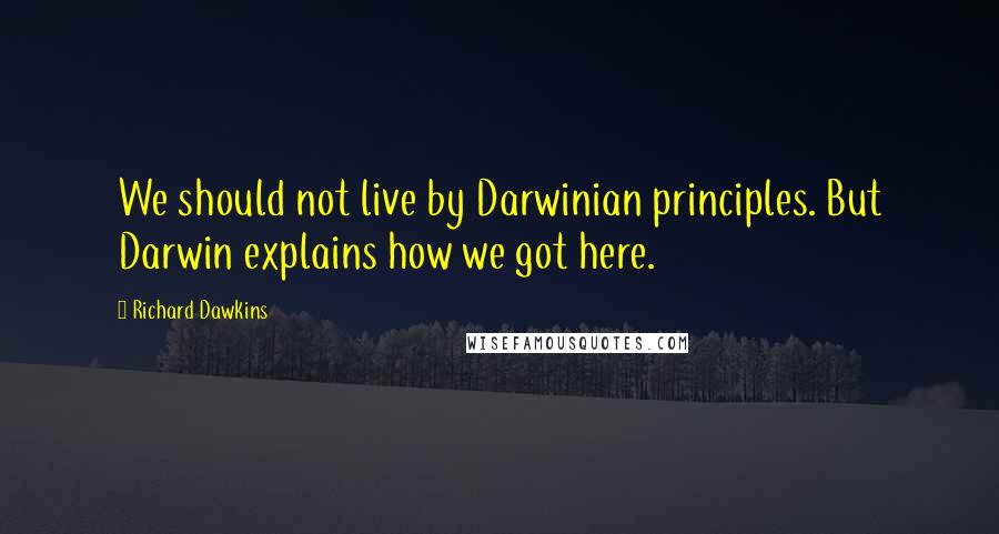 Richard Dawkins Quotes: We should not live by Darwinian principles. But Darwin explains how we got here.