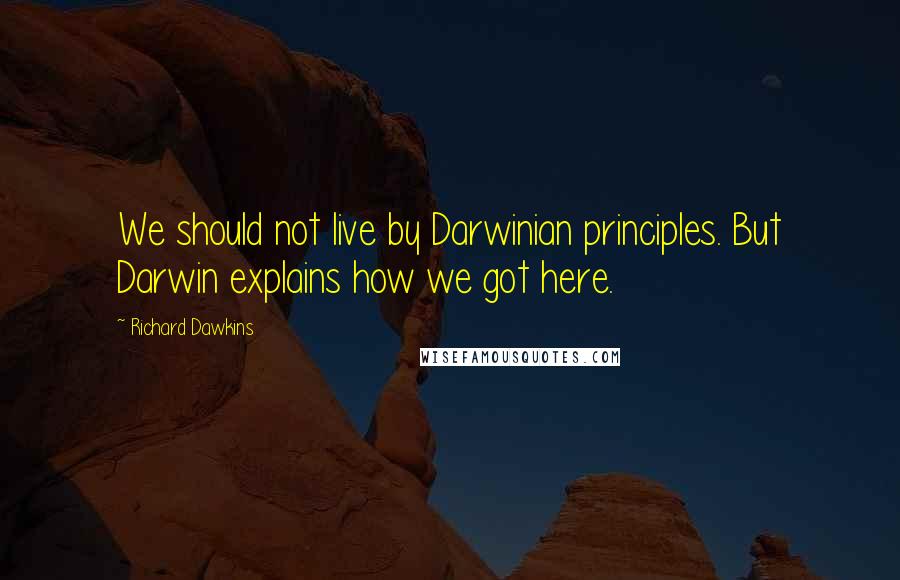 Richard Dawkins Quotes: We should not live by Darwinian principles. But Darwin explains how we got here.