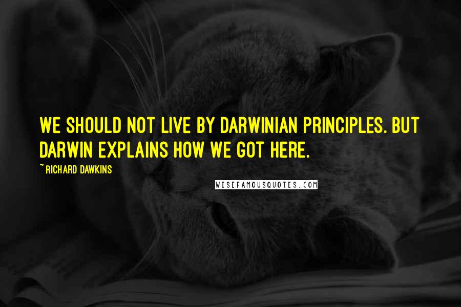 Richard Dawkins Quotes: We should not live by Darwinian principles. But Darwin explains how we got here.