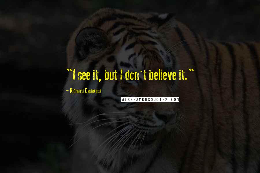 Richard Dedekind Quotes: "I see it, but I don't believe it."