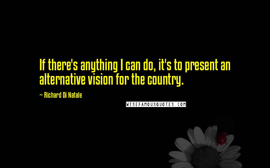 Richard Di Natale Quotes: If there's anything I can do, it's to present an alternative vision for the country.