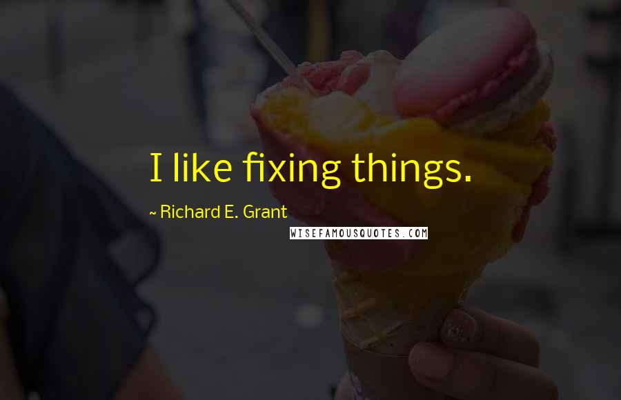 Richard E. Grant Quotes: I like fixing things.