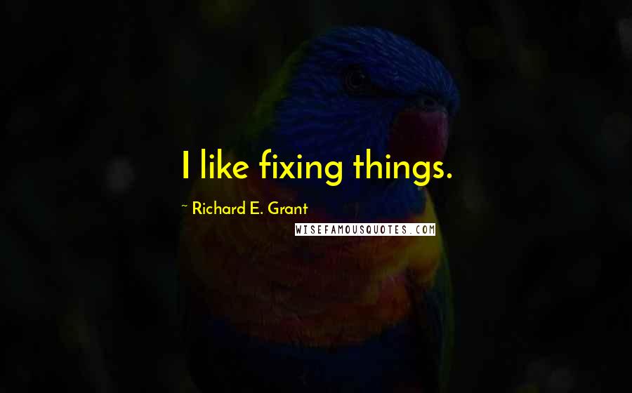 Richard E. Grant Quotes: I like fixing things.