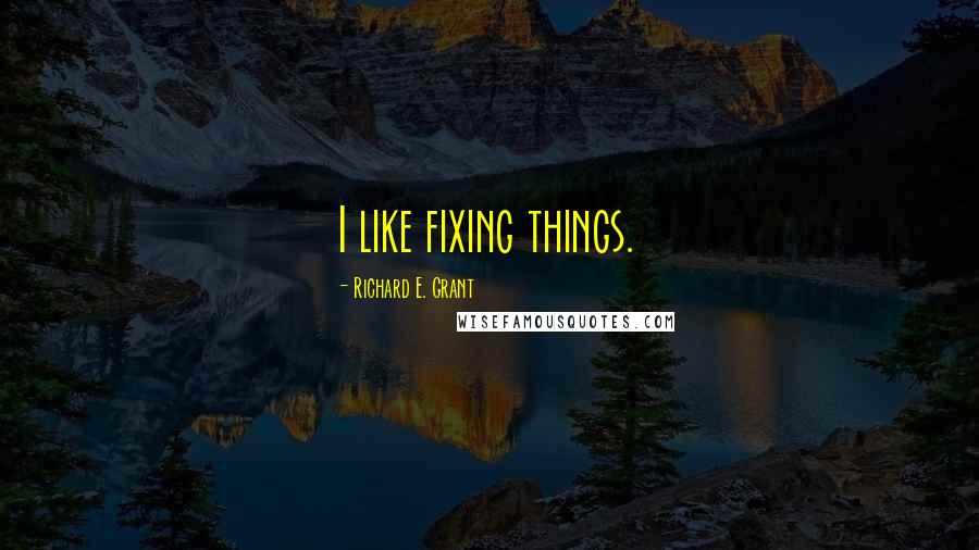 Richard E. Grant Quotes: I like fixing things.