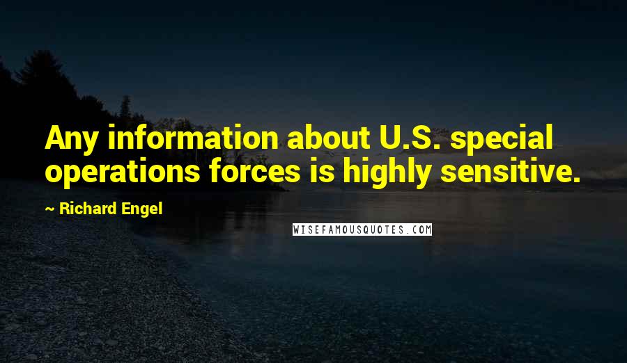 Richard Engel Quotes: Any information about U.S. special operations forces is highly sensitive.