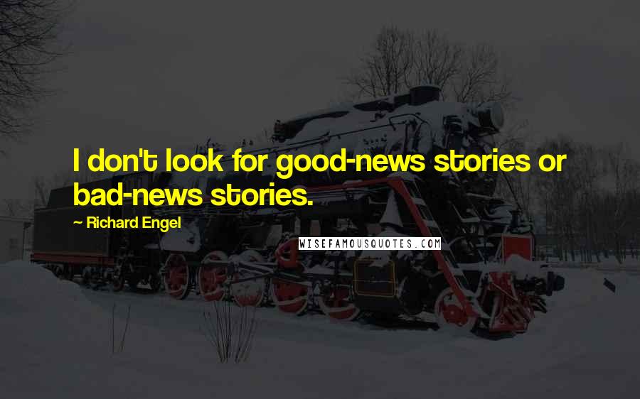 Richard Engel Quotes: I don't look for good-news stories or bad-news stories.