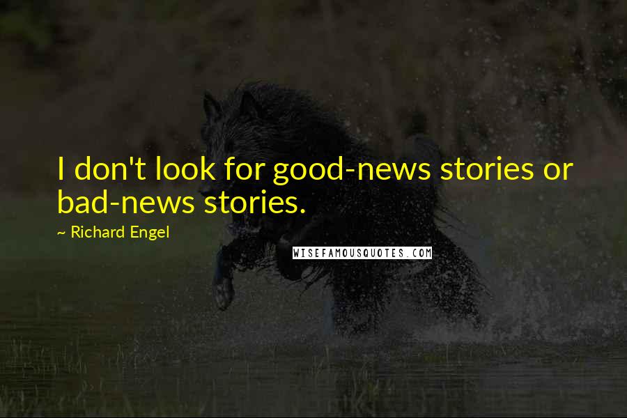 Richard Engel Quotes: I don't look for good-news stories or bad-news stories.