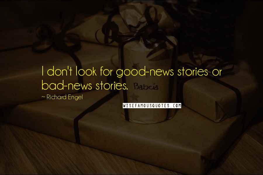 Richard Engel Quotes: I don't look for good-news stories or bad-news stories.