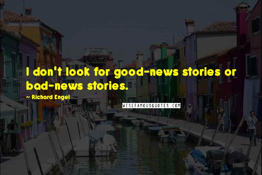 Richard Engel Quotes: I don't look for good-news stories or bad-news stories.
