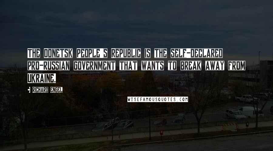 Richard Engel Quotes: The Donetsk People's Republic is the self-declared pro-Russian government that wants to break away from Ukraine.