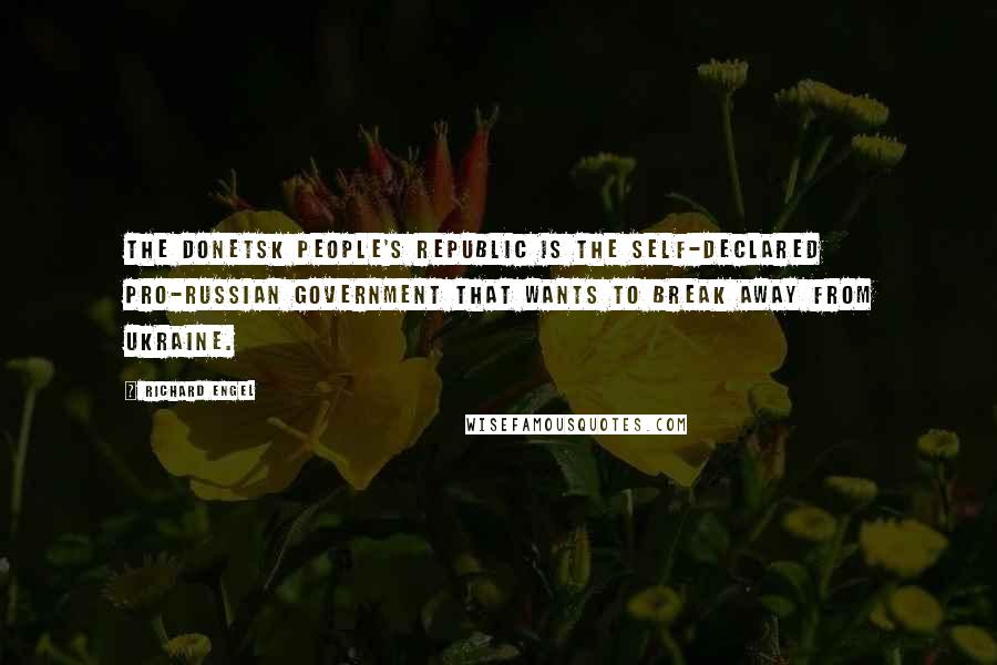 Richard Engel Quotes: The Donetsk People's Republic is the self-declared pro-Russian government that wants to break away from Ukraine.