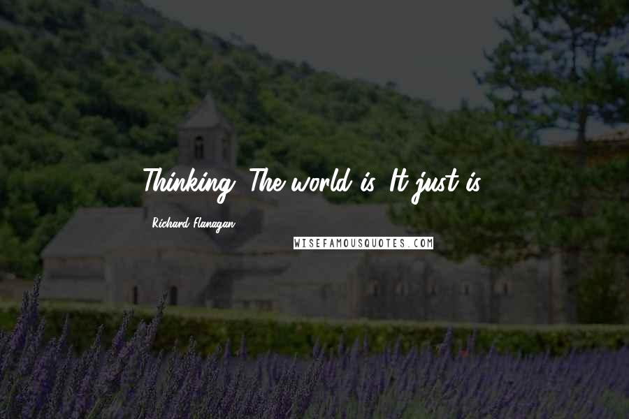 Richard Flanagan Quotes: Thinking: The world is. It just is.