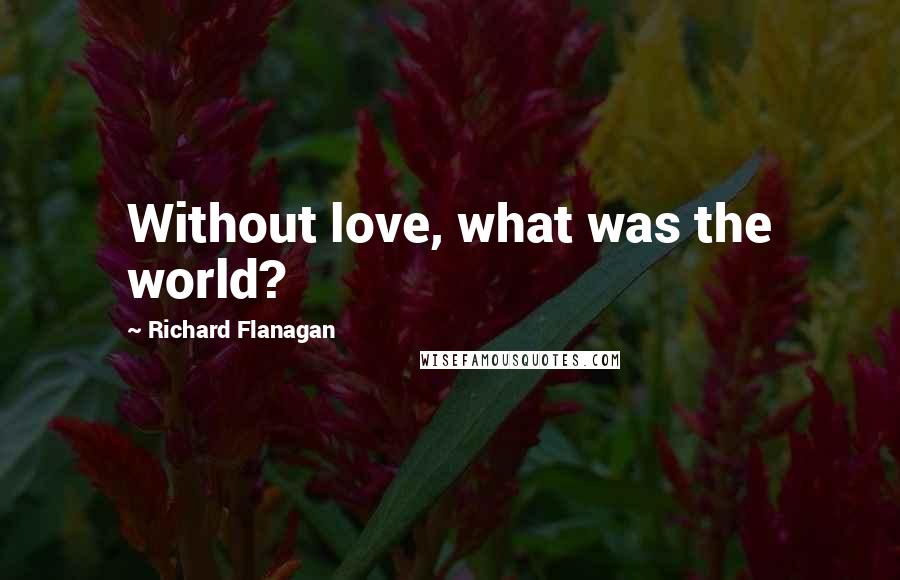 Richard Flanagan Quotes: Without love, what was the world?