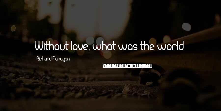 Richard Flanagan Quotes: Without love, what was the world?