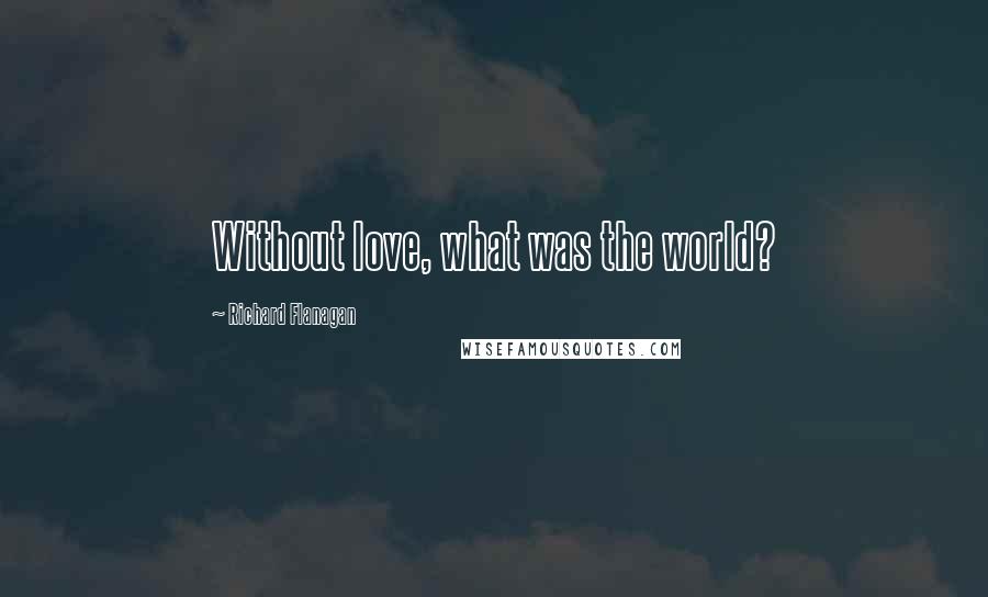 Richard Flanagan Quotes: Without love, what was the world?