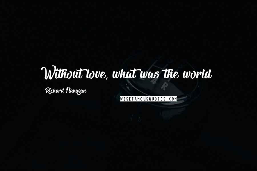 Richard Flanagan Quotes: Without love, what was the world?