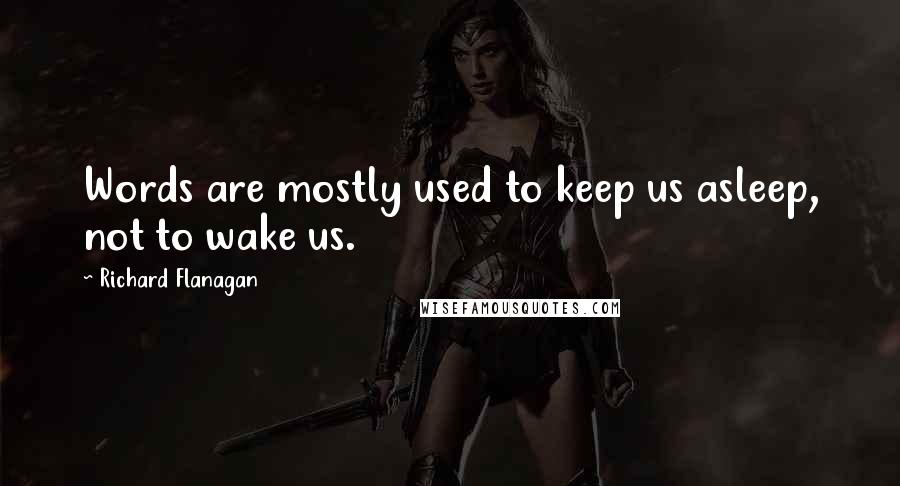 Richard Flanagan Quotes: Words are mostly used to keep us asleep, not to wake us.