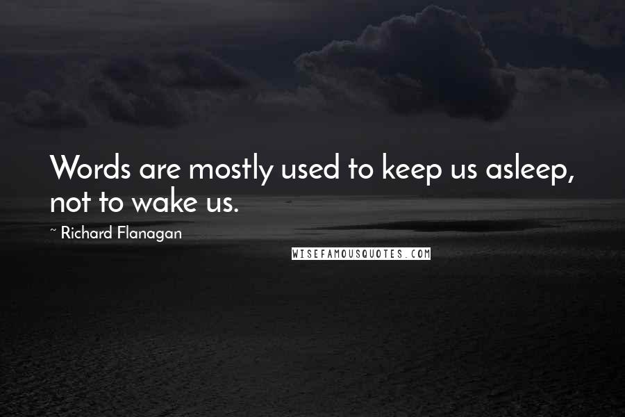 Richard Flanagan Quotes: Words are mostly used to keep us asleep, not to wake us.