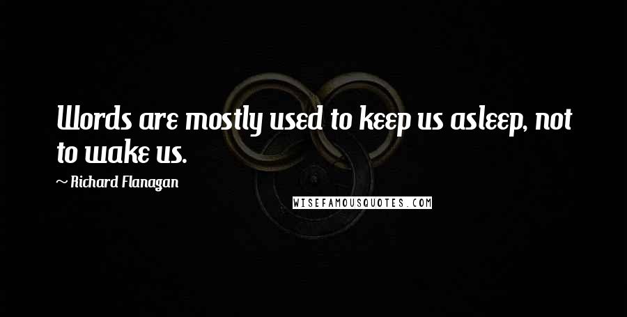 Richard Flanagan Quotes: Words are mostly used to keep us asleep, not to wake us.
