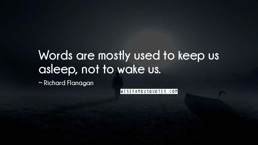 Richard Flanagan Quotes: Words are mostly used to keep us asleep, not to wake us.