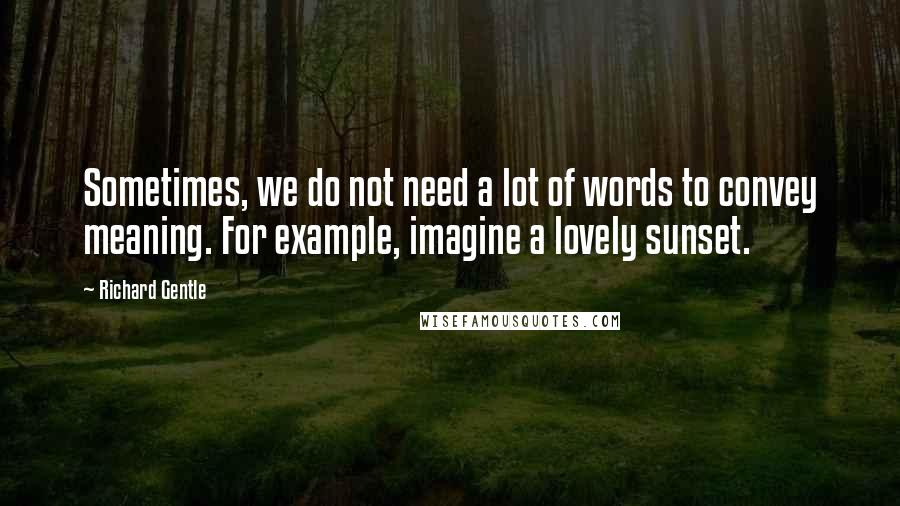 Richard Gentle Quotes: Sometimes, we do not need a lot of words to convey meaning. For example, imagine a lovely sunset.