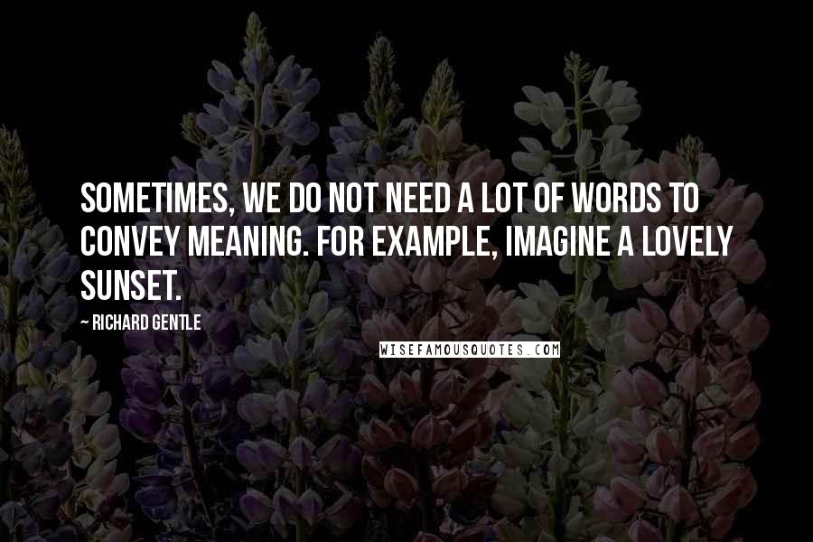 Richard Gentle Quotes: Sometimes, we do not need a lot of words to convey meaning. For example, imagine a lovely sunset.