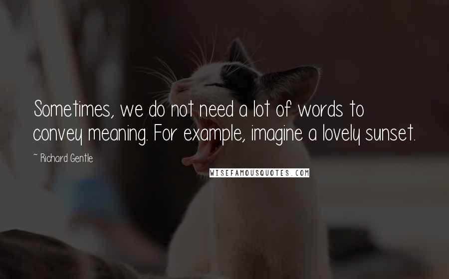 Richard Gentle Quotes: Sometimes, we do not need a lot of words to convey meaning. For example, imagine a lovely sunset.