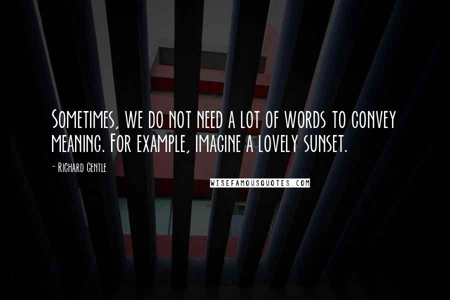 Richard Gentle Quotes: Sometimes, we do not need a lot of words to convey meaning. For example, imagine a lovely sunset.