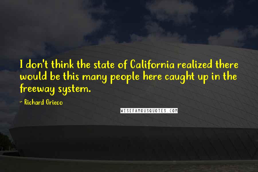 Richard Grieco Quotes: I don't think the state of California realized there would be this many people here caught up in the freeway system.