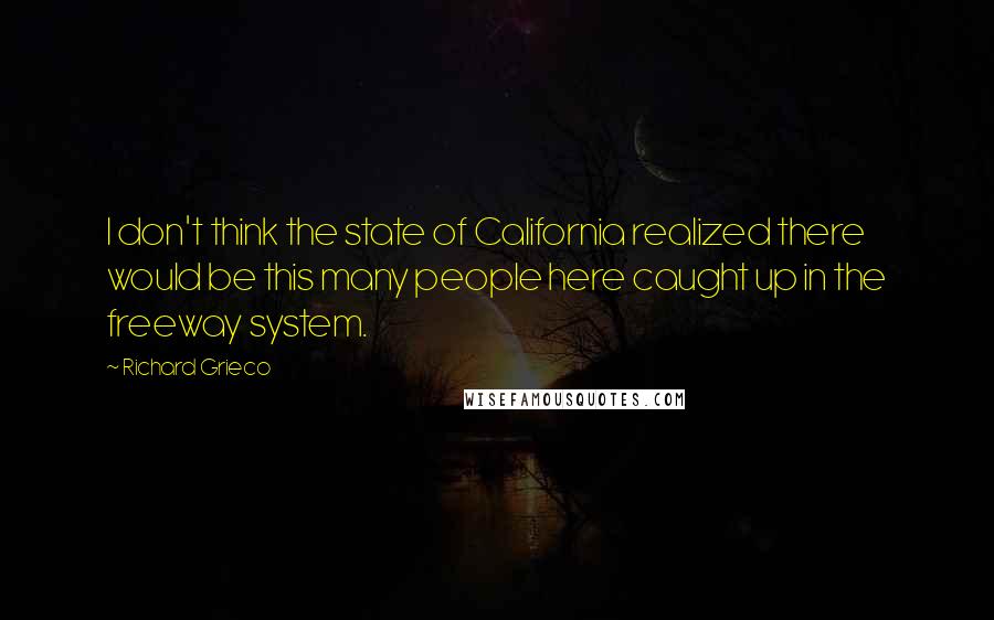 Richard Grieco Quotes: I don't think the state of California realized there would be this many people here caught up in the freeway system.