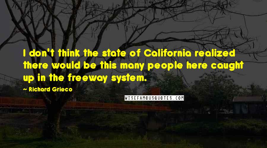 Richard Grieco Quotes: I don't think the state of California realized there would be this many people here caught up in the freeway system.