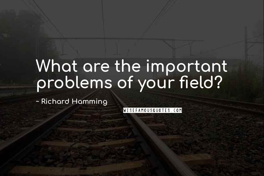 Richard Hamming Quotes: What are the important problems of your field?