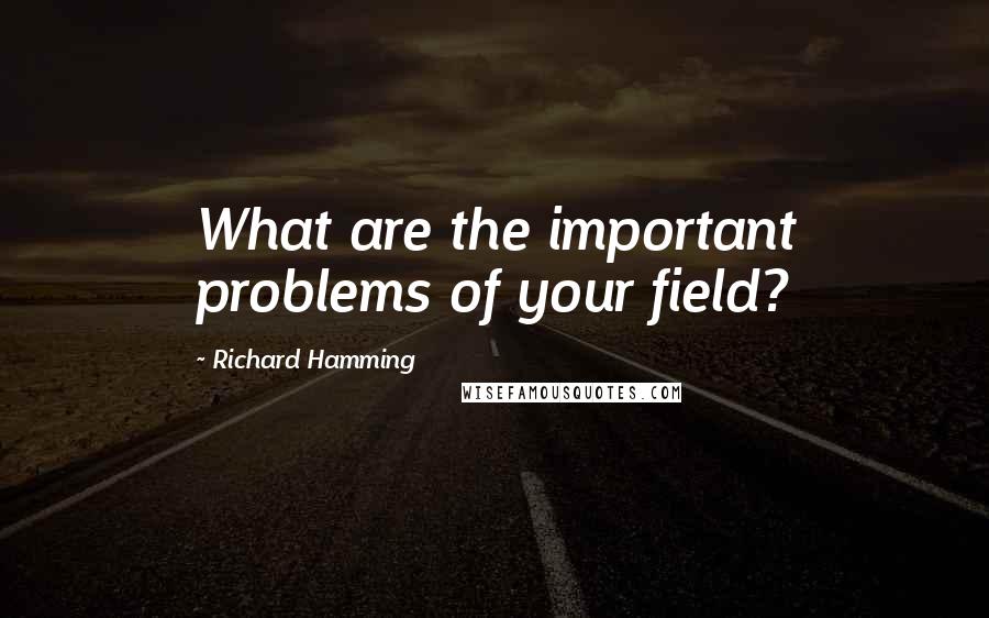 Richard Hamming Quotes: What are the important problems of your field?