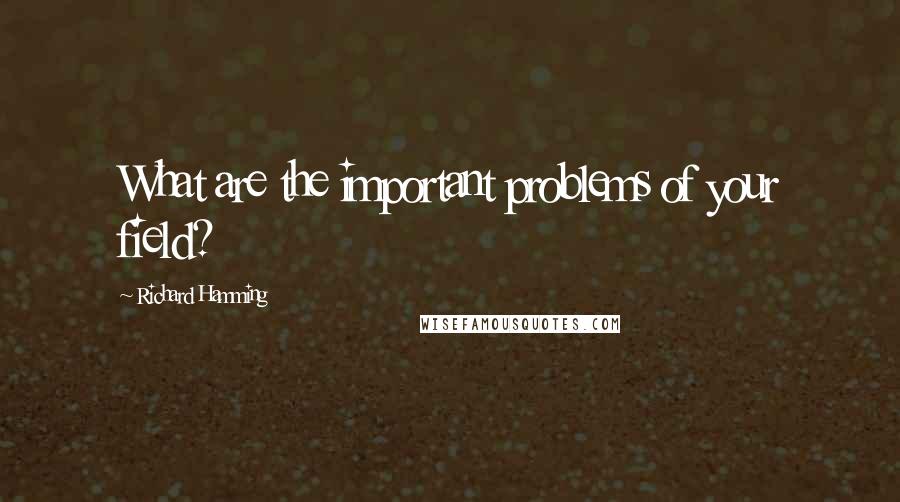 Richard Hamming Quotes: What are the important problems of your field?