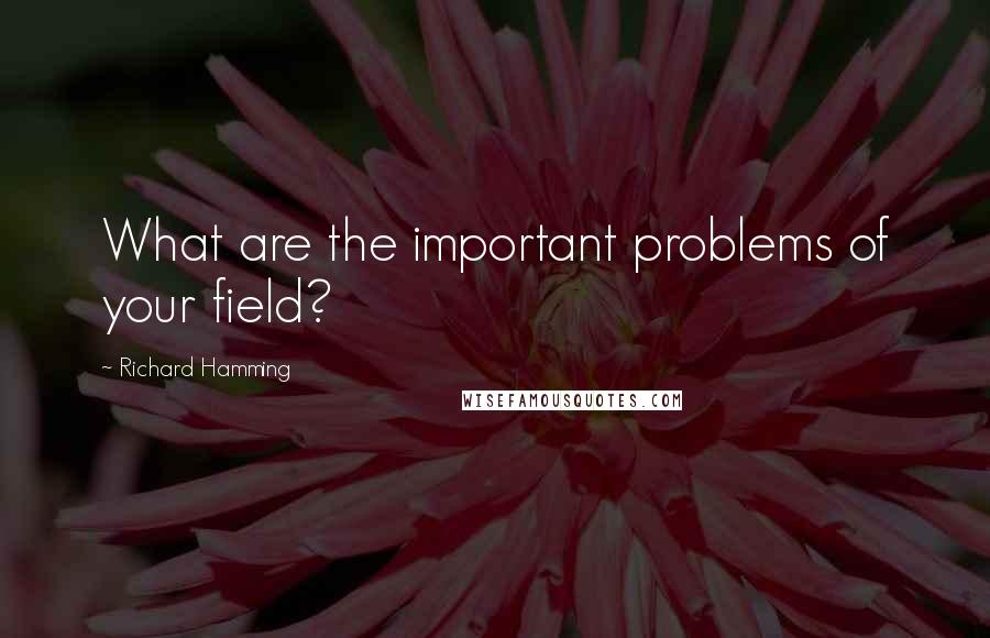 Richard Hamming Quotes: What are the important problems of your field?