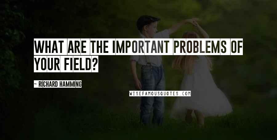 Richard Hamming Quotes: What are the important problems of your field?