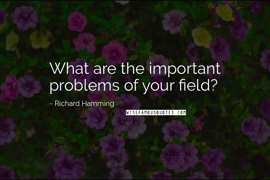 Richard Hamming Quotes: What are the important problems of your field?