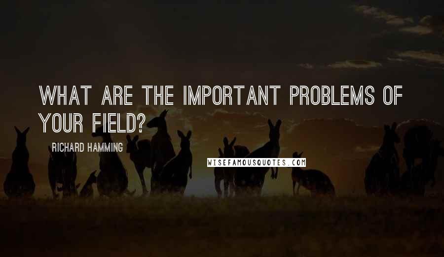 Richard Hamming Quotes: What are the important problems of your field?