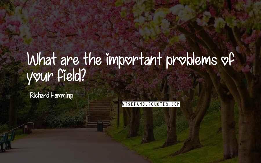 Richard Hamming Quotes: What are the important problems of your field?